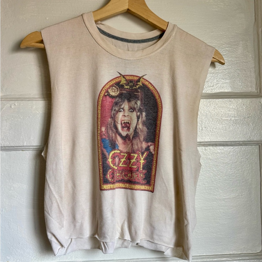 Ozzy Hanes Cream Graphic Tank Top 🦇